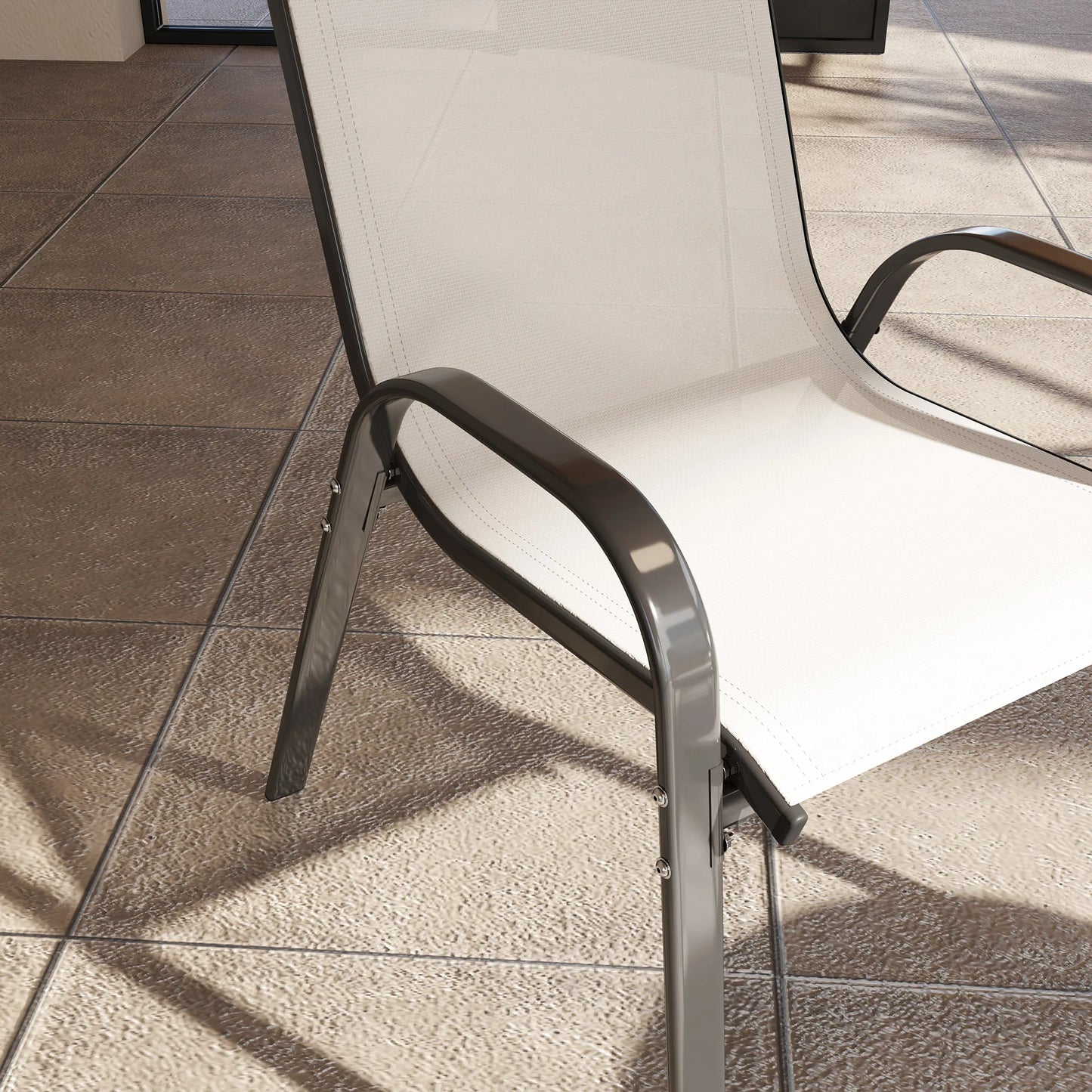 Stackable Outdoor Dining Chairs Set Of Four For Patio