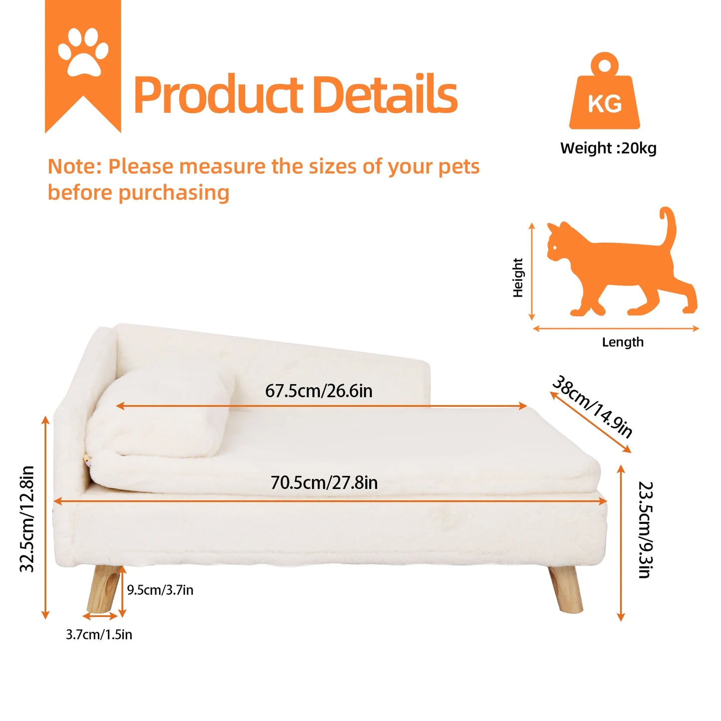 BINGOPAW Nordic Elevated Pet Bed With Waterproof Pad