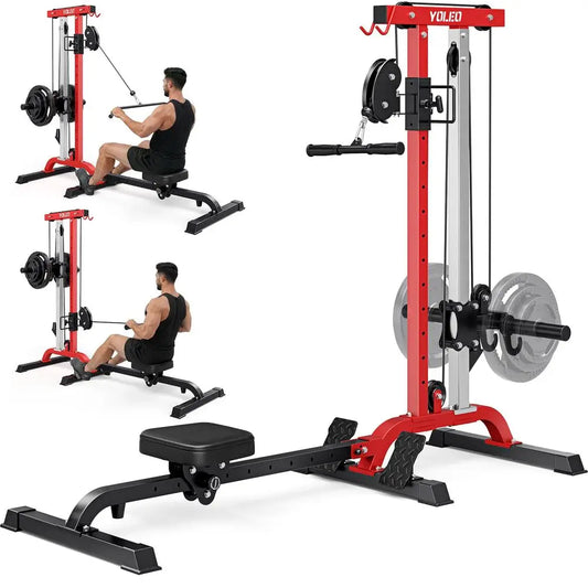 YTYIN Cable Machine Home Gym 2 In 1 With Rowing And Lat Pulldown