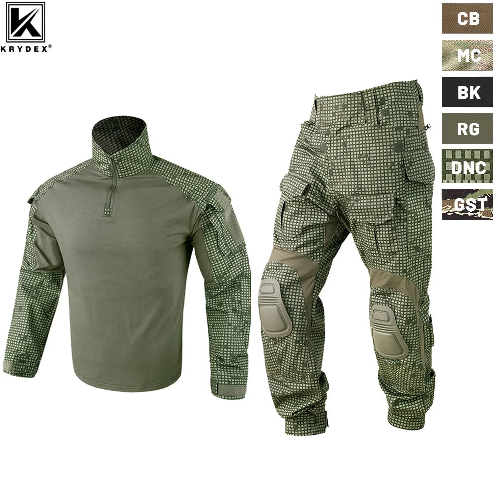 KRYDEX Tactical Camouflage Shirt And Pants Set For Hunting Outdoors