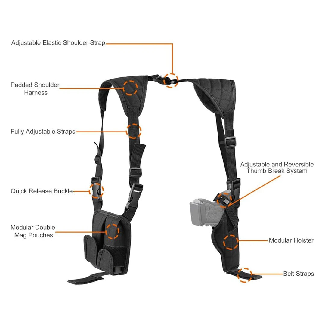 Shoulder Holster Airsoft Vertical Gun Holster Adjustable for Pistols
