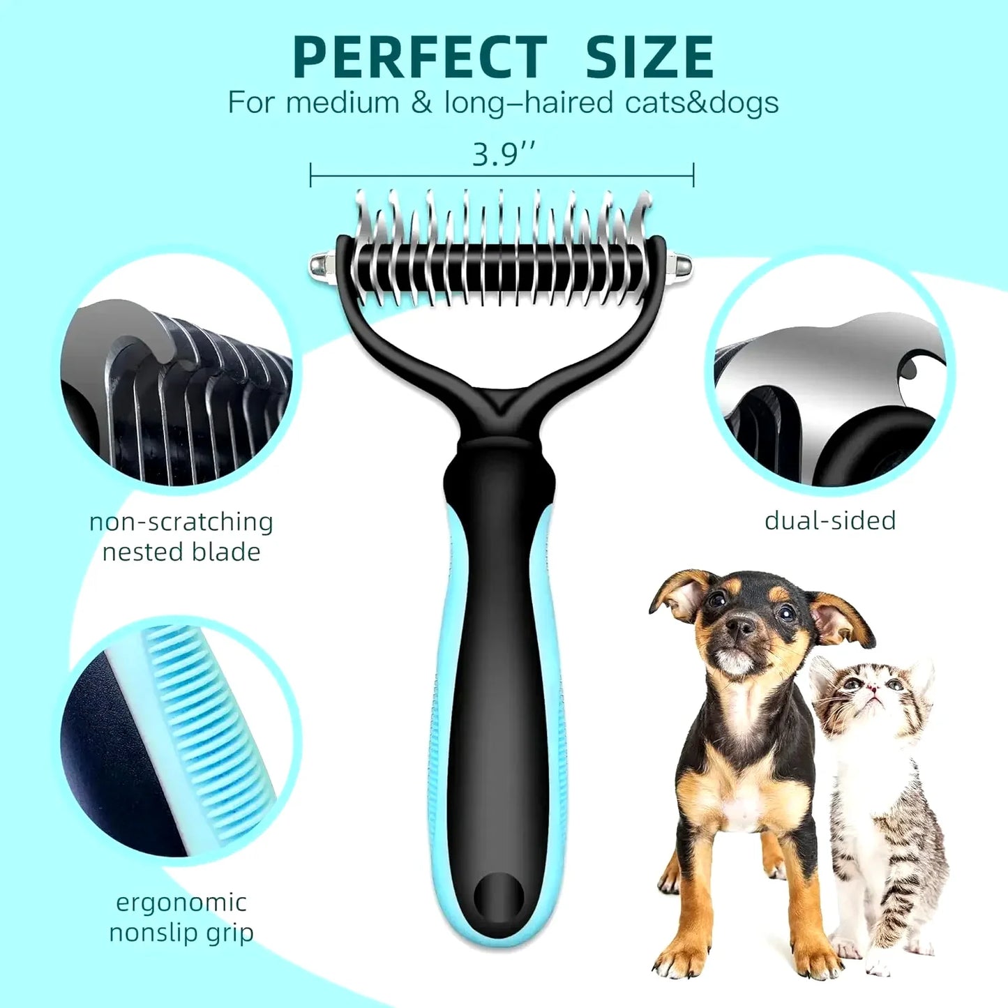 Pet Hair Removal Comb For Cats And Dogs Grooming Deshedding