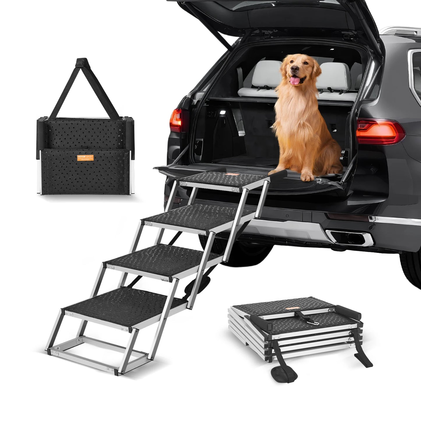 SucceBuy Folding Portable Dog Car Steps For SUV Use