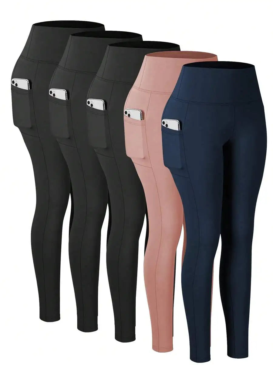 Women's High Waist Leggings With Side Pockets For Yoga And Workout