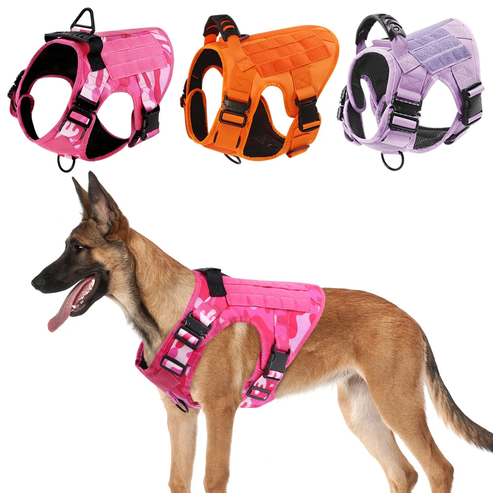 PETRAVEL Military Camouflage Dog Harness Adjustable Tactical Vest
