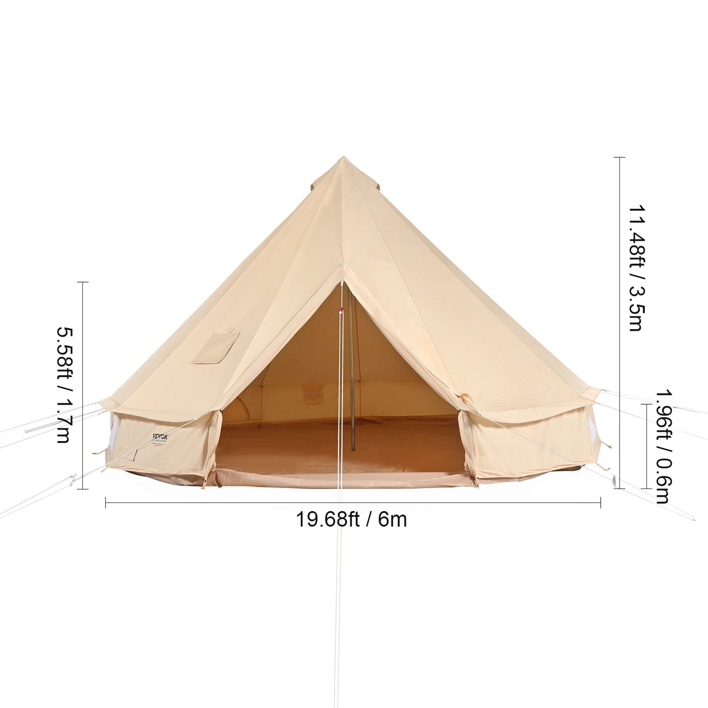 SucceBuy Canvas Bell Tent Camping Yurt for All Seasons